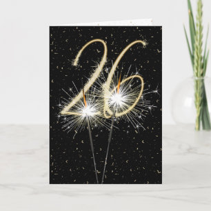 26th wedding anniversary sparklers card