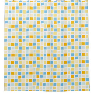 270215 Irregular rectangles - Colours 02 on White Shower Curtain