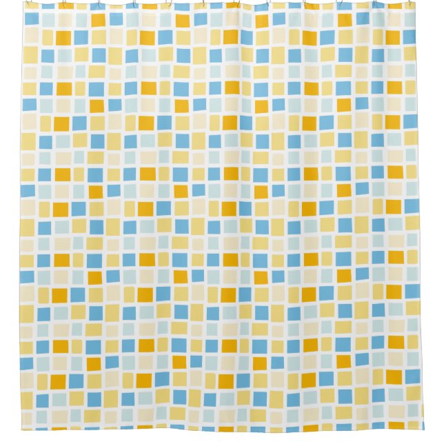 270215 Irregular rectangles - Colours 02 on White Shower Curtain (Front)