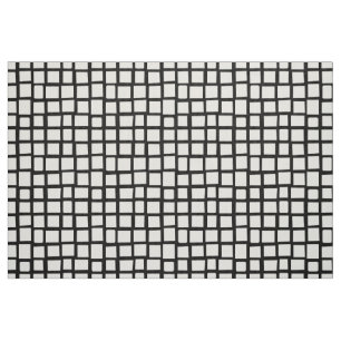 270215 Irregular rectangles - White on Black Fabric