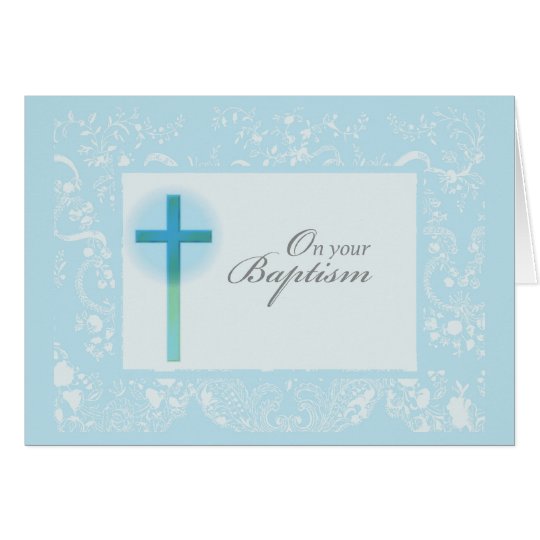 2789 Blue Lace Baptism Boy Card