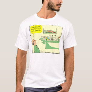 278 English Teacher Cartoon in colour T-Shirt