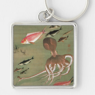 27. 諸魚図, 若冲 Various Fishes, Jakuchū, Japan Art Key Ring