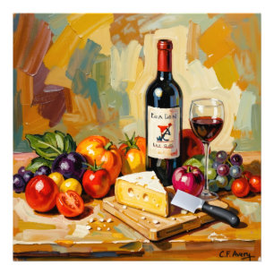 27.03" x 27.03" Wine Fruit Cheese Photo Print
