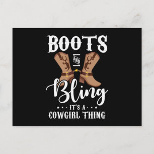 27.Boots And Bling Its A Cowgirl Thing Invitation Postcard