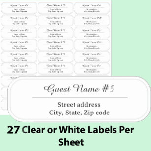 27 Custom Clear or White Wedding Guest Address 