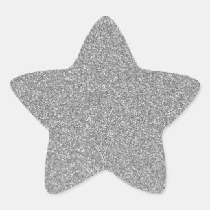 27 Grey Glitter Print Sparkles Star Sticker