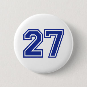 27 - number 6 cm round badge