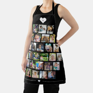 27 photo collage grid monogrammed black apron