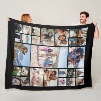 27 Photo Collage Personalised Fleece Blanket