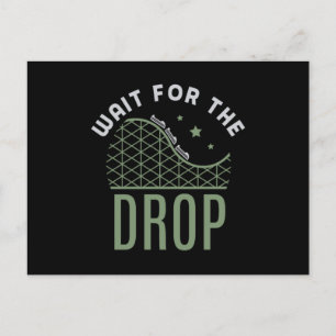 27.Roller coaster Wait For The Drop Invitation Postcard