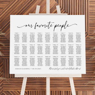 27 Tables Our Favourite People Seating Chart Plan
