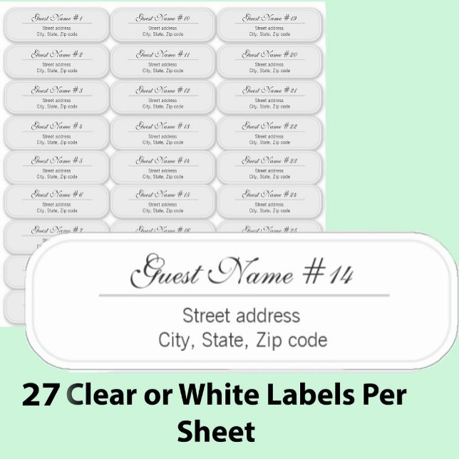 27 Wedding Guest Custom Clear or White Address  (Creator Uploaded)