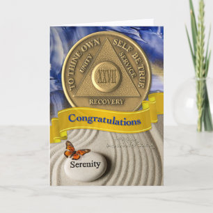 27 Year AA Anniversary Congratulations Serenity Card