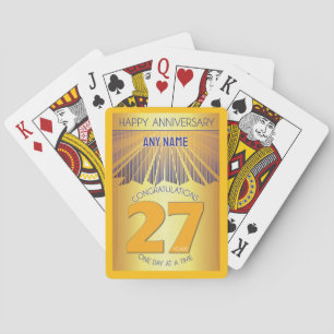 27 Year Golden Ray 12 Step CUSTOM NAME Playing Cards