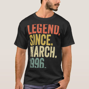 27 Year Old 27th Birthday Legend Since March 1996 T-Shirt