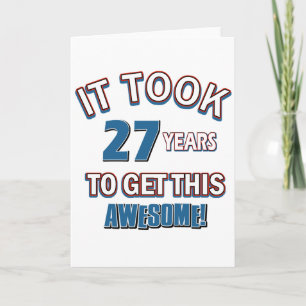 27 year old birthday designs card