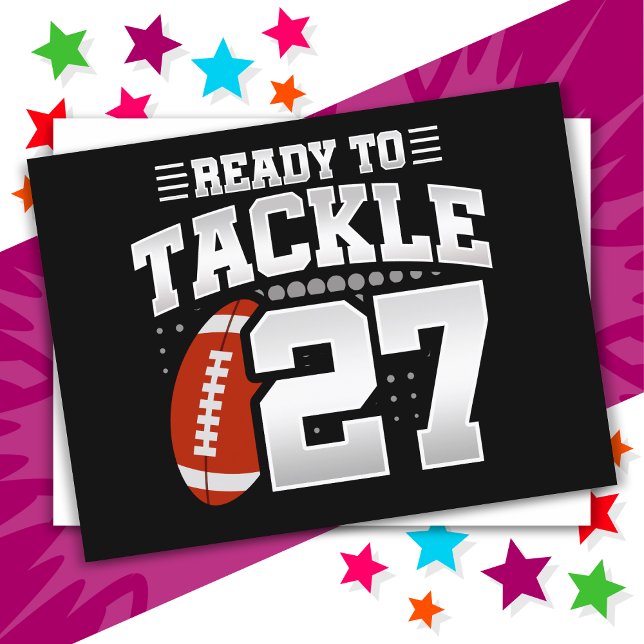 27 Year Old Tackle Football Party 27th Birthday Postcard (Creator Uploaded)