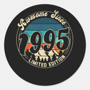 27 Year Old Vintage 27th Year Old Birthday 1995 Classic Round Sticker