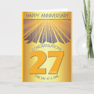 27 Year Sober Anniversary   Golden Ray 12 Step  Card