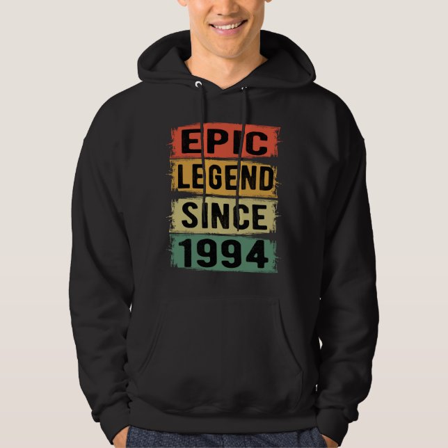 27 Years Old Bday 1994 Epic Legend 27th Birthday Hoodie (Front)