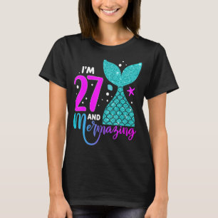 27 Years Old Girl Second 27th Birthday Mermaid Two T-Shirt