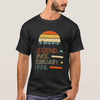 27 Years Old Retro Birthday Gift Legend Since Febr T-Shirt