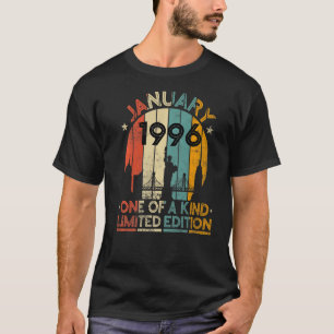 27 Years Old Vintage January 1996 Birthday Men Wom T-Shirt