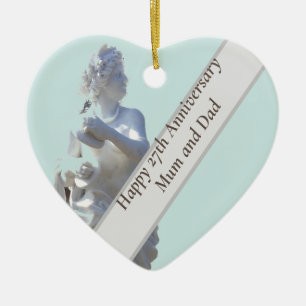 27th Anniversary Sculpture editable  Ceramic Ornament