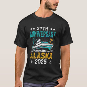 27th Anniversary Wedding Alaska Cruise 2025 Couple T-Shirt
