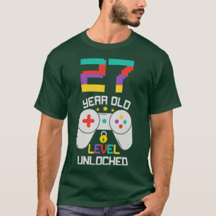 27th Birthday 27 Year Old Level Unlocked Bday Game T-Shirt
