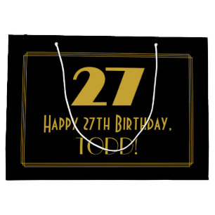 27th Birthday — Art Deco Inspired Look "27" & Na Large Gift Bag