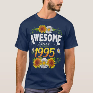 27th Birthday Awesome Since 1995 Floral Thanksgivi T-Shirt
