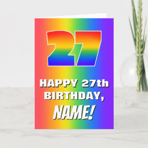 27th Birthday: Colorful, Fun Rainbow Pattern # 27 Card