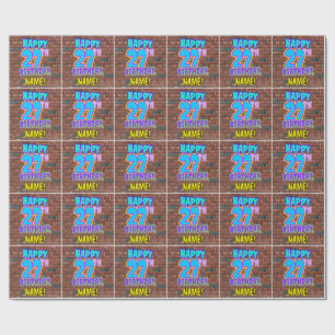 27th Birthday: Fun, Urban Graffiti Inspired Look Wrapping Paper