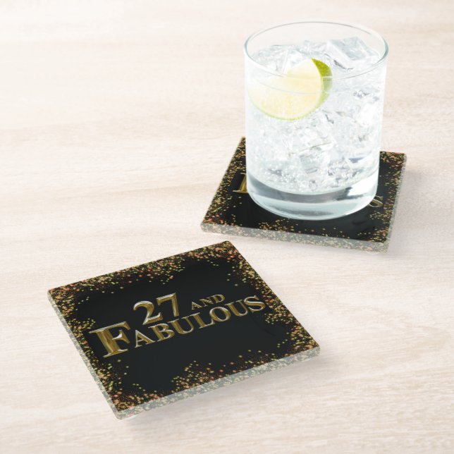 27th  Birthday  Glass Coaster (Angled)