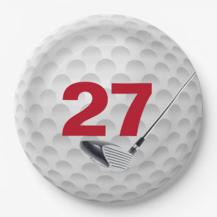 27th Birthday Golf Ball Design Paper Plate