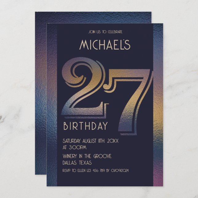 27th birthday invitation (Front/Back)