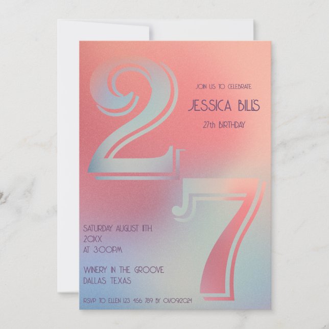 27th birthday invitation (Front)