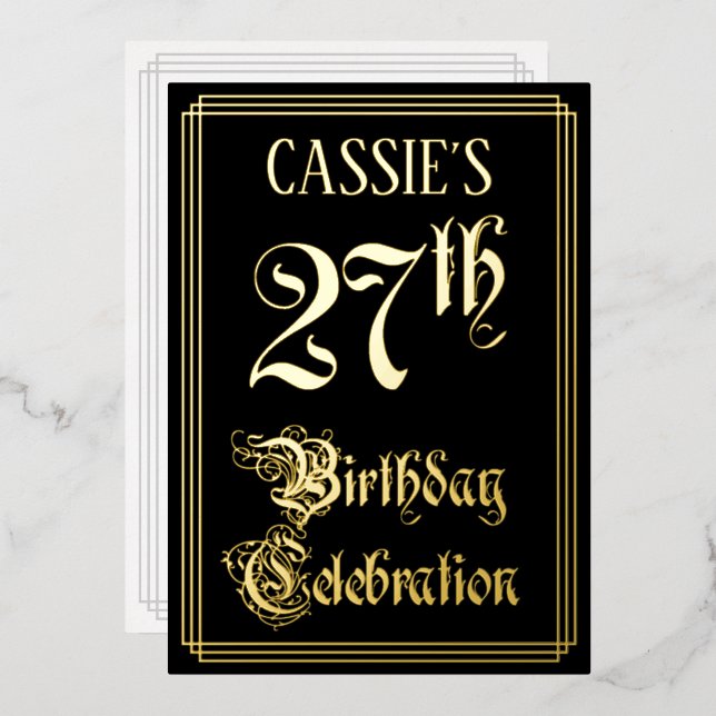 27th Birthday Party — Fancy Script & Custom Name (Front/Back)