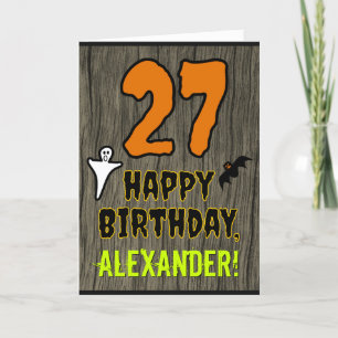 27th Birthday: Spooky Halloween Theme, Custom Name Card