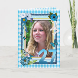27th photo card for a birthday