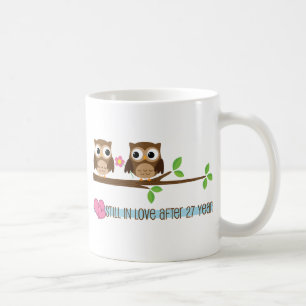 27th Wedding Anniversary Owls Coffee Mug