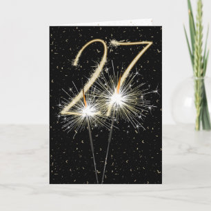 27th wedding anniversary sparklers card
