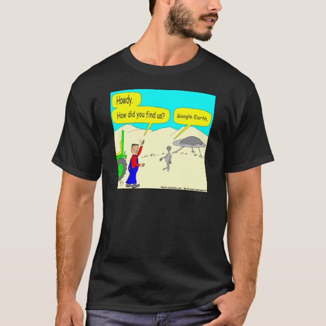 280 Google Earth Cartoon in colour T-Shirt (Front)