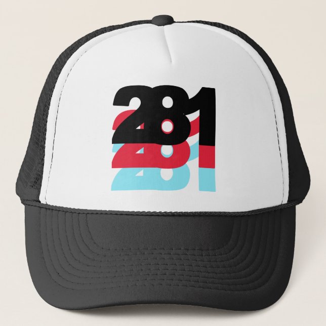 281 Area Code Trucker Hat (Front)