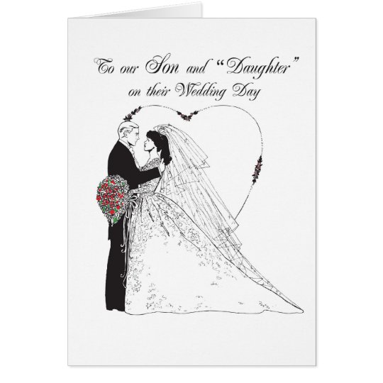 2851 Son and "Daughter" on Wedding Day Card