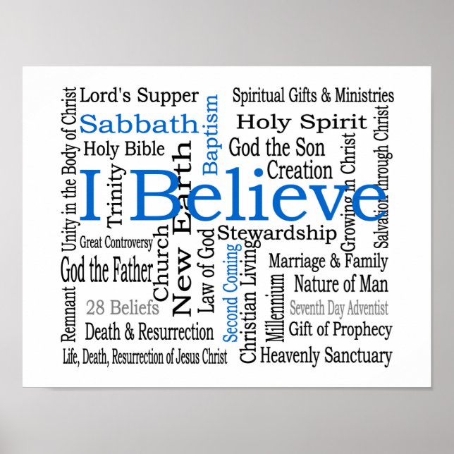 28 Beliefs - Seventh-Day Adventist Poster (Front)