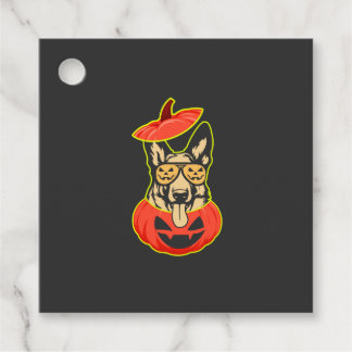 28 German Shepherd In Scary Pumpkin Shirt Funny Cu Favour Tags