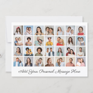 28 Photo Collage Add Your Own Greeting Flat Card